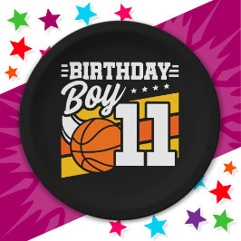 11-jähriges Basketball-Party 11. Geburtstagskind Pappteller