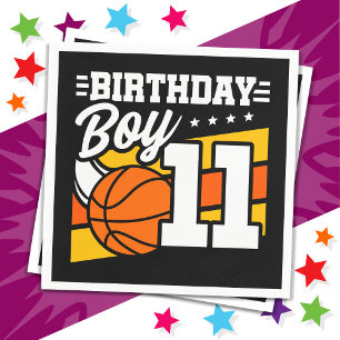 11-jähriges Basketball-Party 11. Geburtstagskind Serviette