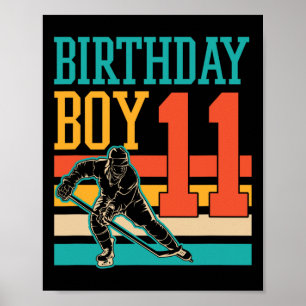 11-jähriges Eishockey unter dem Motto 11. Geburtst Poster