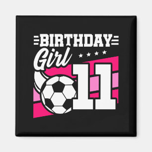 11-jähriges Fußball-Fußball-11. Geburtstag Mädchen Magnet