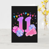 11-jähriges Geburtstags-Cheerleading-Mädchen 11. P Karte (Gelbe Blume)