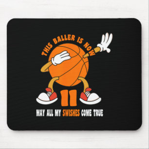 11-jähriges Glück 11. Geburtstag Basketball 11. Bi Mousepad
