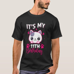 11-jähriges Mädchen Geburtstag Katze für Mädchen E T-Shirt