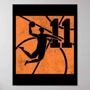 11-jähriges Slam-Dunk-Themen-Geburtstagsfeier Poster