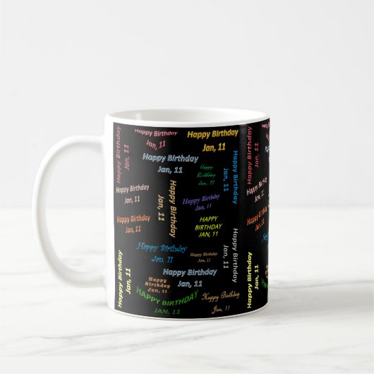 11. Januar Geburtstags-Tasse Kaffeetasse (Links)