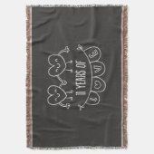 11. Jubiläum Geschenk Chalk Herzen Decke (Vorderseite Vertikal)