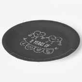 11. Jubiläum Geschenk Chalk Herzen Pappteller (Schrägansicht)