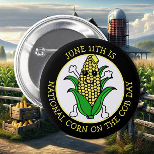 11. Juni ist National Corn am Cob Day Button