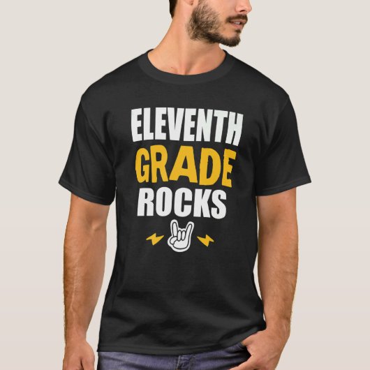 11. Klasse Rocks Back to School Music Teacher Stu T-Shirt (Vorderseite)