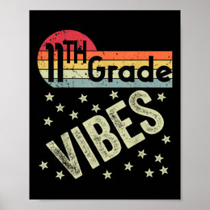 11. Klasse Vibes-Shirt Retro 80er Lehrer Kinder Rü Poster
