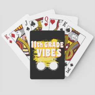 11. Klasse Vibes-Shirt Rückkehr zur Schule Erster Spielkarten