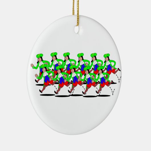 11 Lords Leaping Keramik Ornament (Rechts)