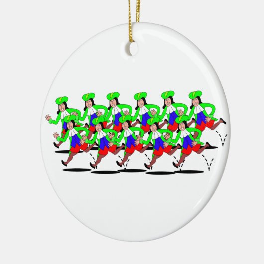 11 Lords Leaping Keramik Ornament (Links)