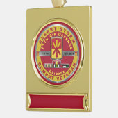 11. Luftverteidigungsbrigade Wüste Sturm Veteran Banner-Ornament Gold (Links)