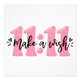 11 Mach einen Wunsch Cute Pink-Typografie-Poster Fotodruck