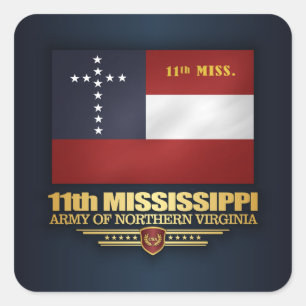 11. Mississippi-Infanterie Quadratischer Aufkleber