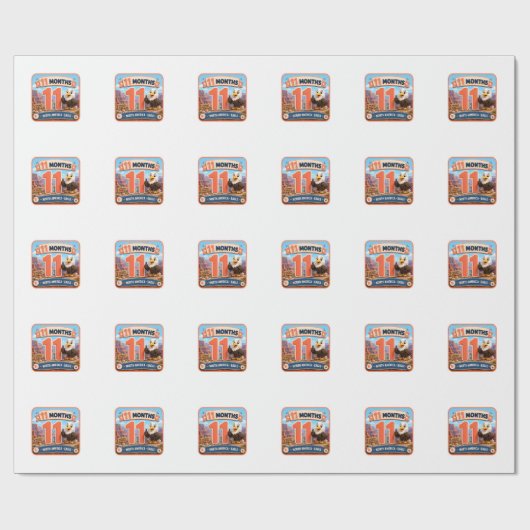 11 Monate Baby-Meilenstein-Entdecker Geschenkpapier (Flach)