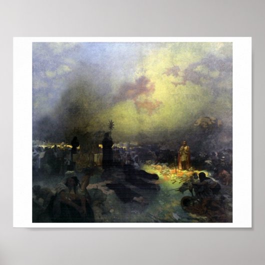 #11 Nach der Schlacht von Vitkov Hill, Mucha Poster (Vorne)