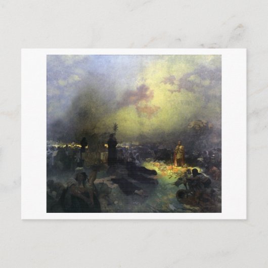 #11 Nach der Schlacht von Vitkov Hill, Mucha Postkarte (Vorderseite)