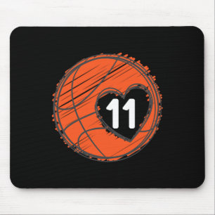 #11 Number 11 in Heart - Basketball Player Niedlic Mousepad