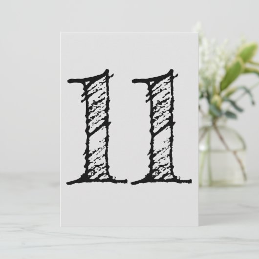 11 Nummer 11 Riesenmanuskript Einladung (Stehend Vorderseite)