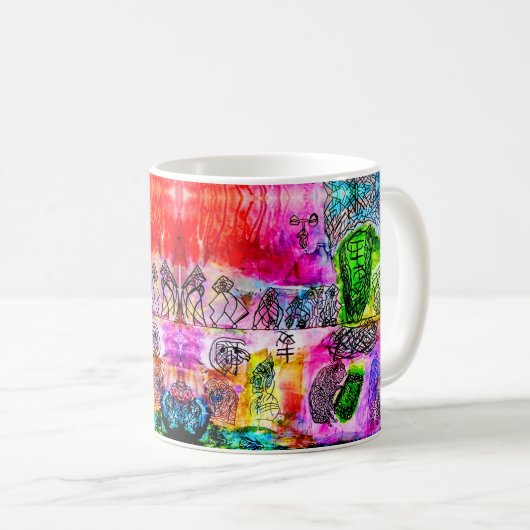11 OZ - ABSTRAKTE ART KAFFEETASSE (VorderseiteRechts)