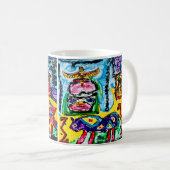 11 OZ — ABSTRAKTES LILA BUFFALO KAFFEETASSE (VorderseiteRechts)