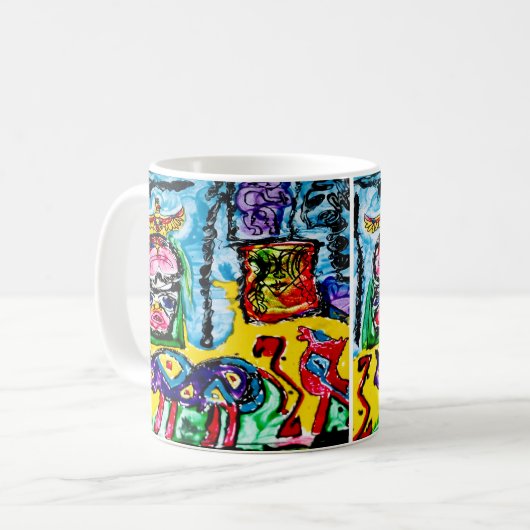 11 OZ — ABSTRAKTES LILA BUFFALO KAFFEETASSE (Vorderseite Links)