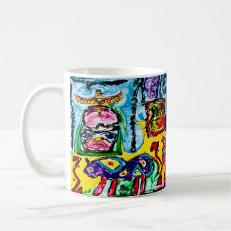 11 OZ — ABSTRAKTES LILA BUFFALO KAFFEETASSE