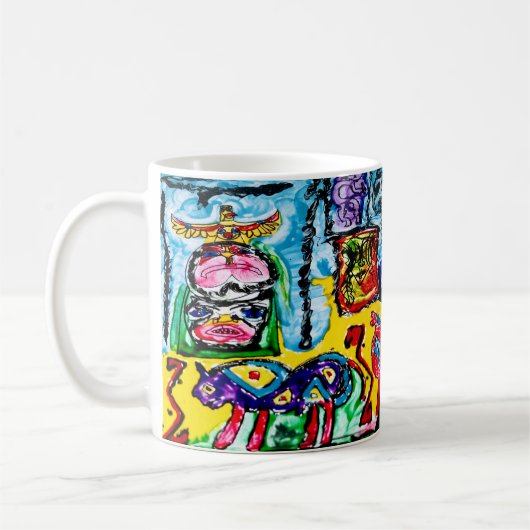 11 OZ — ABSTRAKTES LILA BUFFALO KAFFEETASSE (Links)