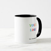 11 oz Black Inside Mug Employee Name Business Logo Tasse (VorderseiteRechts)