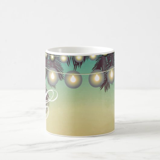 11 Oz. Coffee Tasse Beach Sunset Palm Tree String  (Mittel)