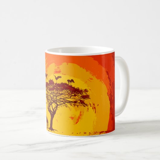 11 Oz. Kaffee Tasse Afrikanische Safari Giraffe Su (VorderseiteRechts)