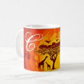 11 Oz. Kaffee Tasse Afrikanische Safari Giraffe Su (Vorderseite Links)