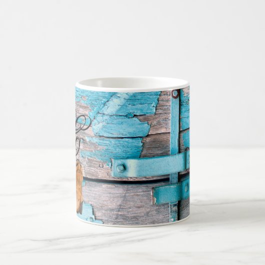 11 Oz. Kaffee Tasse Blue Wood Barn Door Boots Coun (Mittel)