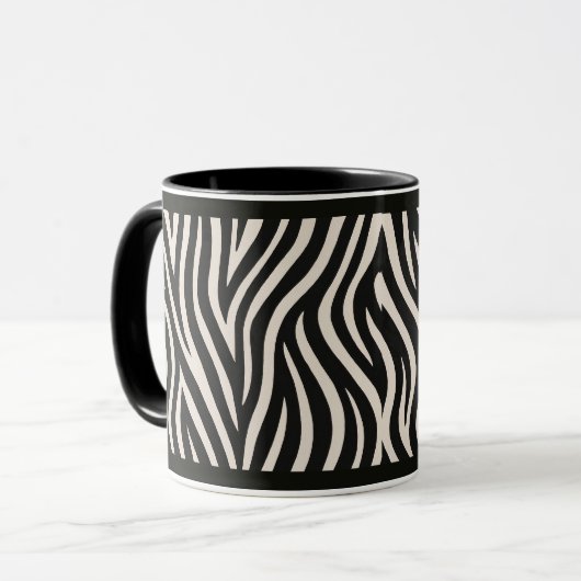 11 OZ. KAFFEE-TASSE - "ZEBRA-DRUCK" TASSE (Vorderseite Links)