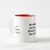 11 oz Kaffeetasse mit Aufschrift (Vorderseite Links)