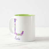 11 oz Lavender Lila Mit Monogramm Kaffee Tasse (Vorderseite Links)