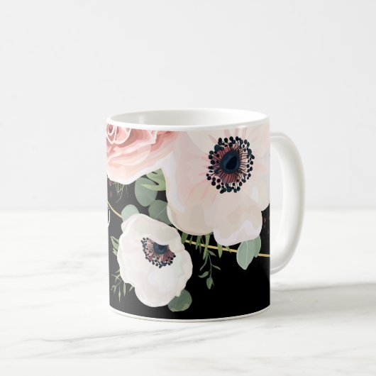 11 Oz. Tasse Geometric Garden Rose Black (VorderseiteRechts)