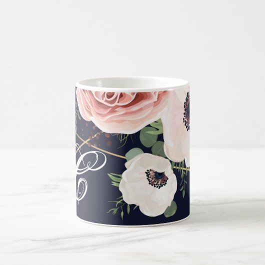 11 Oz. Tasse Geometric Garden Rose Navy Blue (Mittel)