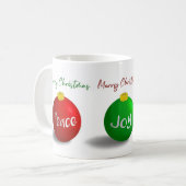 11 oz Tasse Rot, Grün, Gold (Vorderseite Links)