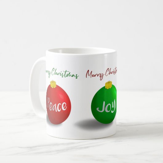 11 oz Tasse Rot, Grün, Gold (Vorderseite Links)