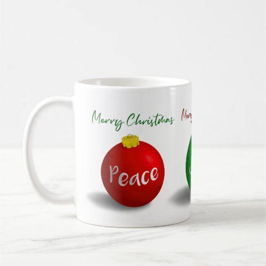 11 oz Tasse Rot, Grün, Gold (Links)