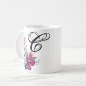 11 Oz. Tasse Tropische Blume auf Weiß (Vorderseite Links)
