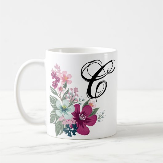 11 Oz. Tasse Tropische Blume auf Weiß (Links)