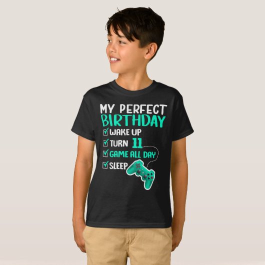 11. Perfect Birthday Gaming 11 Jahre alter Gamer T-Shirt (Vorne ganz)