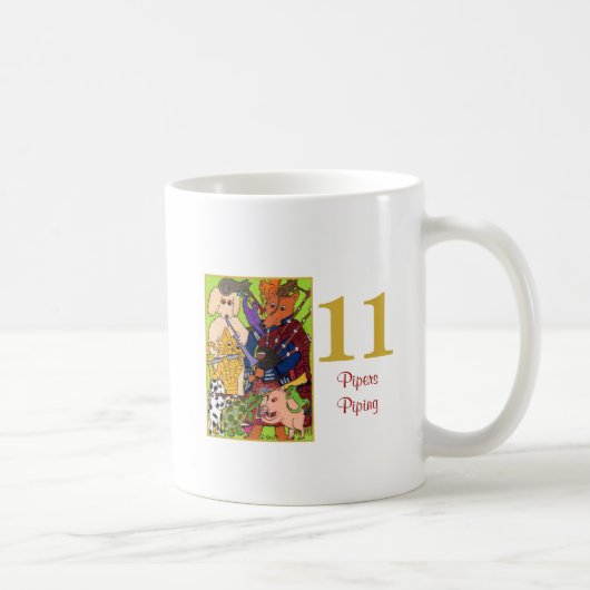 11 Pfeifer, die süße Tiere u. Typografie leiten Kaffeetasse (Rechts)