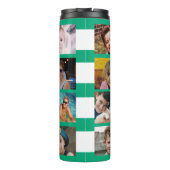 11 photo collage initials green white thermosbecher (Rückseite)