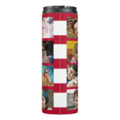 11 photo collage initials red white thermosbecher (Rückseite)