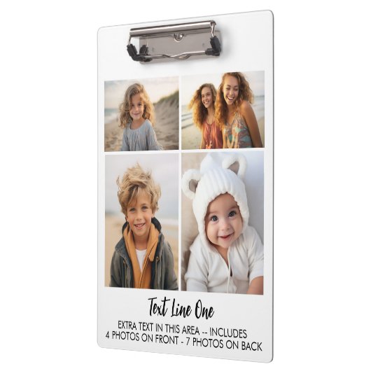 11 Photos - 4 Front, 7 Back - Black Text on White Klemmbrett (Links)